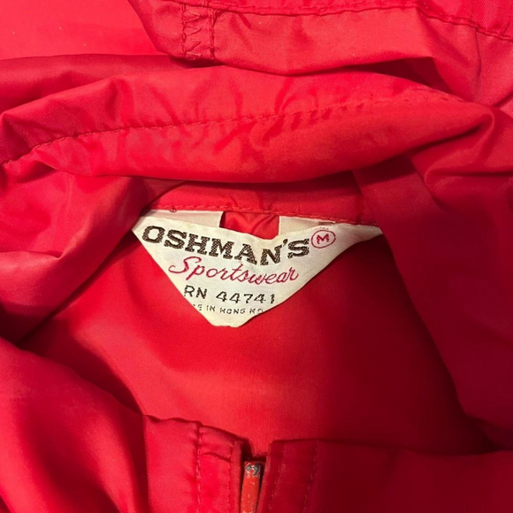 Vintage Oshman’s Sportswear Red Nylon Windbreaker Jacket Tauck Heli-Hiking Sz M - Picture 5 of 6